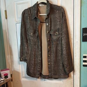 Timing Size Large Stylish Brown Snakeskin button shirt